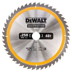 DEWALT - DT1957-QZ - Lâmina de serra circular estacionária, disco de corte 40 dentes 250 x 30 mm resistente a pregos e durável construção especial e uso profissional, tamanho único