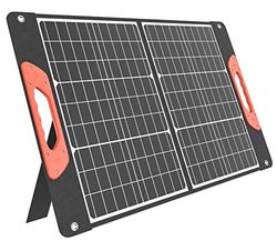 Rosaking 60W Cargador Solar Portátil, USB C+A + DC Panel Solar Plegable para Jardín, Balcón, Camping,para Generador Portátil, Pesca,Smartphone, GoPro,Portátiles
