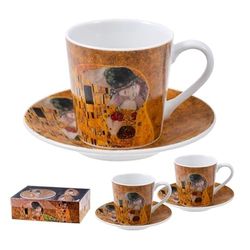 DRW Set 2 tazze con piatto il bacio Klimt 6x6x11 cm