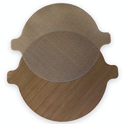 NoStik Air Fryer Liners Reusable : 6-10 inch, 15-25.5cm - Cut to Size : Mesh : Round : Set of 2, Brown