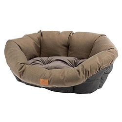 Ferplast Cuscino per Cuccia Cane e Gatto Sofa' Tweed 6, Materassino Cuscino Imbottito per Lettino per Cani Gatti, Ricambio per Cesta in Plastica Cani Gatti, Lavabile, 73 x 55 x h 27 cm, Marrone