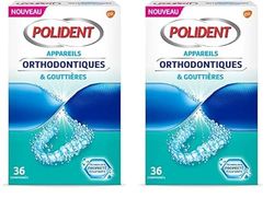 Polident Corega Appareils Orthodontiques et Gouttières 36 comprimés (Lot de 2)