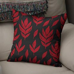 BonaMaison Decoratieve Kussensloop, Rood Zwart Kussenhoezen Bank, Zitkussen, Decoratieve Kussenhoesjes, Kussensloop; Sofa, Slaapkamer, Kantoor, Auto 43x43 Cm - Ontworpen en Vervaardigd in Turkije
