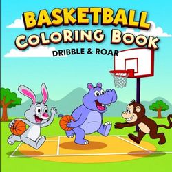 Basketball Coloring Book: Dribble & Roar: A Delightful Collection of Animals Playing Basketball to Color – Suitable for Kids Ages 3–8