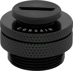 Corsair Hydro X Series, XF Boca de Llenado (Las Roscas de BSPP G1/4", Latón Sólido, Llenado/Vaciado Sencillo, Cuello de Cierre de Rosca, Tapón G1/4" Incluido) Talla única, Negro