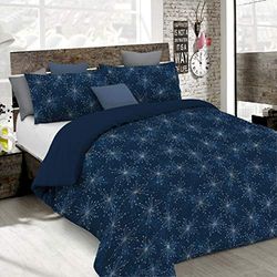 Italian Bed Linen Parure Copripiumino Fashion, Microfibra, Multicolore (Fireworks), 1 Piazza