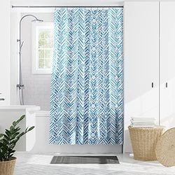 Zenna Home Blue Cory Chevron PEVA - Cortina de Ducha (70 x 72 Pulgadas), Color Gris