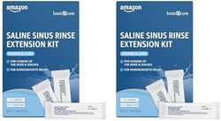 Amazon Basic Care Saline Sinus Rinse Extension Kit, 60 Count (Pack of 2)