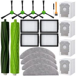 Replacement Parts Accessories for iRobot Roomba Combo i5, i5+, j5, j5+ Robot Vacuum Cleaner, 1 Set of Roller Brush & 4 Filters & 4 Mop Pads & 4 Vacuum Bags & 4 Side Brushes