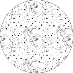 Bonateks, Round Digital Printed Mouse Pad, Non-Slip Base, for Office and Home, Diameter:22cm