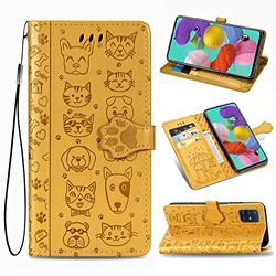 Custodia® Capirotazo Billetera Funda Compatible para Samsung Galaxy A71 (Amarillo)