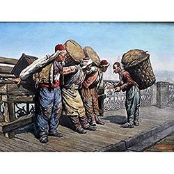 Agopyan Porters Karakoy Bridge Painting Istanbul Vintage Unframed Wall Art Print Poster Home Decor Premium