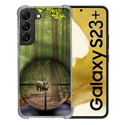 Cokitec Cover rinforzata in vetro temperato per Samsung Galaxy S23 Plus a caccia di cinghiale, mirino