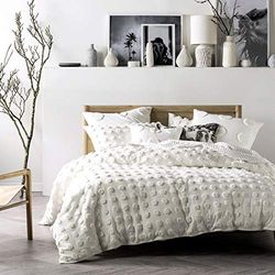 Linen House Haze Duvet Cover Set, White, Double