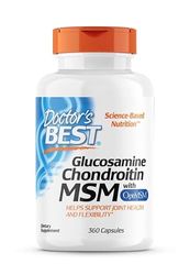 Doctor's Best, Glucosamine-Chondroitin MSM, avec OptiMSM, 360 Capsules, Testé en Laboratoire, Sans Soja, Sans Gluten, Sans OGM