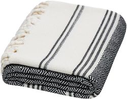 DEMMEX Gecertificeerd 100% biologisch Turks katoenen strand- en badhanddoek - hamam pestemal handdoek, deken - oversized, sneldrogend, zandvrij, compact - diamantweefsel, voorgewassen, gemaakt in