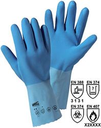 L+D blauw latex 1489-XL natuurlijke latex werkhandschoen maat (handschoenen): 10, XL EN 388:2016, EN 374