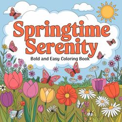 A Relaxing Collection Of Springtime Serenity Colouring Book Including 104 Creative Pages Of Floral Beauty , Peaceful Moments With Natures Beauty