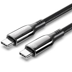 Watio Wave Kabel USB-C naar USB 100 W, 1,2 m, zwart, hoge overdrachtssnelheid, duurzaam materiaal, ideaal voor moderne apparaten