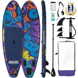 OVERMONT Opblaasbaar paddleboard, model graffiti