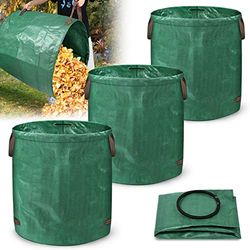 HENGMEI Lot de 3 sacs à déchets de jardin - 272 l - À monter soi-même - En polypropylène robuste - 150 g/m² - Vert