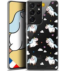 Caseink Cover per Samsung Galaxy S21 Ultra (6.8), in gel, motivo HD, stampata in Francia, collezione fantasia, design unicorno in The Sky – Morbida – Ultra Sottile