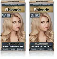 Bblonde Highlighting Kit, Permanent Lightener, Permanent Blonde Bleach Hair Dye, Professional Results, With Avocado Oil, Lifts 8-9 levels – Blonding Kit No 2 (Pack of 2)