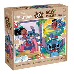 Lisciani - Puzzle Disney Stitch - Puzzle 60 Pièces Double Face pour Enfants dès 4 Ans - Verso À Colorier - Format 50x70 cm - Activité Manuelle Stitch - 100% Recyclable - Idée Cadeau Anniversaire