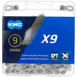 KMC X9 Ept Cadena, Unisex Adulto, Plateado Oscuro, 114 Link