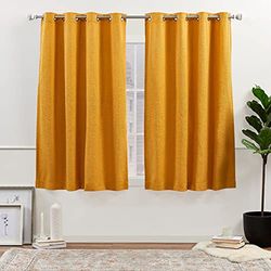 Exclusive Home Curtains Sawyer - Paneles de Cortina con Ojales para filtrar la luz, 52 x 63 Pulgadas, Color Dorado Miel