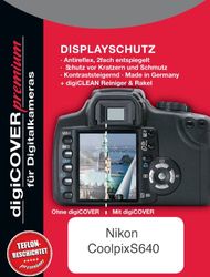 digiCOVER - Pellicola protettiva Premium per display LCD, antigraffio, per fotocamera digitale Nikon COOLPIX S640