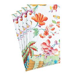 Caspari Summer Palace Disposable Paper Bathroom Guest Towel Napkins in Celadon - 15 Per Package