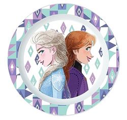 P:os 35922 - Frozen La Reine des Glaces Assiette pour enfants, diamètre env. 22 cm, assiette en plastique réutilisable, incassable, plate, Mulitcoloured