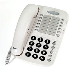 Geemarc CL1100 - Téléphone Fixe Amplifié avec Touches de Numérotation Rapide et Contrôle du Volume pour Séniors - Compatible avec Aides Auditives - Perte Auditive Faible ou Moyenne