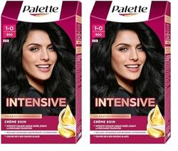 Schwarzkopf Palette Coloration Permanente Cheveux, Crème Soin, Couvre 100 pour cent des Cheveux Blancs, Tenue 8 semaines, Noir 900, 1 Unité (Lot de 2)