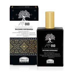 Helan M Oud - Mens Aftershave Balm Gentle & Moisturising, Calming Action against Irritation - Soothing Aftershave Men with Vitamin E, Linseed & Macadamia Oils, Gifts for Him - Made in Italy, 75 ml