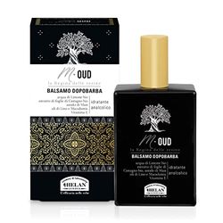 Helan, M Oud, Aftershave suave e hidratante para hombre - Bálsamo para barba sin alcohol de acción calmante e irritante - Ideas de regalo para hombre, 75 ml - Made in Italy
