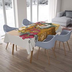 Bonamaison, Anti-moisissure, Séchage Rapide, Résistant aux Taches, Lavable en Machine, 100% Polyester Nappe de Table (140cm x 200cm) - Conçu et Fabriqué en Turquie