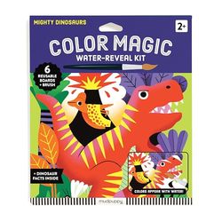 Mudpuppy Mighty Dinosaurs – Color Magic Water Reveal Kit with Illustrations of Prehistoric Dinosaurs for Children Ages 2 and Up
