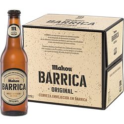 Mahou Barrica Original, Cerveza Lager Envejecida en Barrica Varios Meses, Con Matices de Madera de Roble, 6.1% Vol. Alcohol, Pack de 12 Botellas x 33 cl