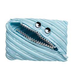 ZIPIT Grillz Pencil Case for Kids | Big Pencil Pouch for School, College and Office | Pencil Bag for Boys & Girls (Blue)