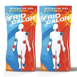 PRACTICOSA Borsa di Gel Freddo e Caldo Riutilizzabile. Borsa di Primo Soccorso per Congelatore o Microonde. Compressa Fredda-Calda per Lesioni, Traumi e Distorsioni. 13x27 Cm. 2 Unità