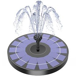 AISITIN Pompfontein op zonne-energie voor vogelbad met 6 sproeiers, 2,5 W voor tuin, vijver, zwembad, aquarium en buiten