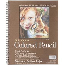 Strathmore Pro-Art Bloc de Papier à Spirale pour Crayons de Couleur 22,9 x 30,5 cm, 30 Feuilles, Graphite, Blanc, 22,9 x 30,5 cm