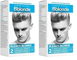 Jerome Russell Bblonde Bleach Blonde Kit No.2 - Bleach Blonde Hair Dye for Blonde to Medium Brown Hair Colour, Powder Bleach High Lift for 6-7 Shades Lighter Hair, Hair Dye Permanent for Men