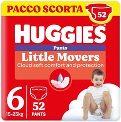 Huggies Little Movers 52 pieluchy dla niemowląt, rozmiar 6 (15-25 kg), bardzo chłonne, wzór Disneya, 52 sztuki