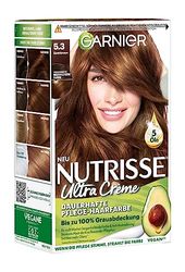 Garnier Nutrisse Coloration capillaire longue durée aux huiles de fruits nourrissantes, tenue 8 semaines, teinte ultra crème, marron velours 53