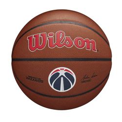 Wilson Pallone da Basket NBA TEAM COMPOSITE BSKT, Utilizzo Indoor/Outdoor, Pelle Composita, Misura 7, Marrone (Washington Wizards)