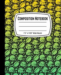 Composition Notebook 7.5" x 9.25" Wide-Ruled: American football Helmet Ball Lined Paper Journal – 110 Pages for Kids, Boys, Girls, Teens, and Adults (Wide-Ruled Notebook)