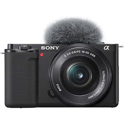 Sony Alpha ZV-E10 - Kit Vlog Camera ad Ottiche Intercambiabili + Obiettivo 16-50mm, APS-C, Schermo ad Angolazione Variabile per Vlog, Video 4K, Real-time Eye Autofocus, Nero